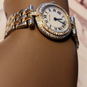 Cartier Panther Vendome 24mm Diamond 18k Gold/Steel Lady Round 2 Two Tone Watch